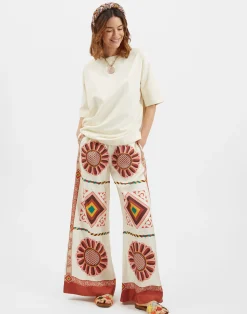 La DoubleJ Party Dressing<Palazzo PantsMacro Tiles Plac&eacute;e in Twill Silk