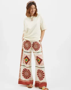 La DoubleJ Pantaloni E Shorts<Palazzo PantsMacro Tiles Placée in Twill Silk