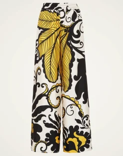 La DoubleJ Pantaloni E Shorts<Palazzo PantsMarea Black & White in Silk Twill