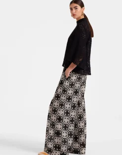 La DoubleJ Pantaloni E Shorts<Palazzo PantsMini Tiles Black in Macram&eacute;