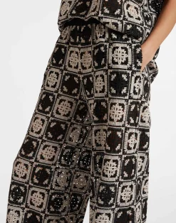 La DoubleJ Pantaloni E Shorts<Palazzo PantsMini Tiles Black in Macram&eacute;