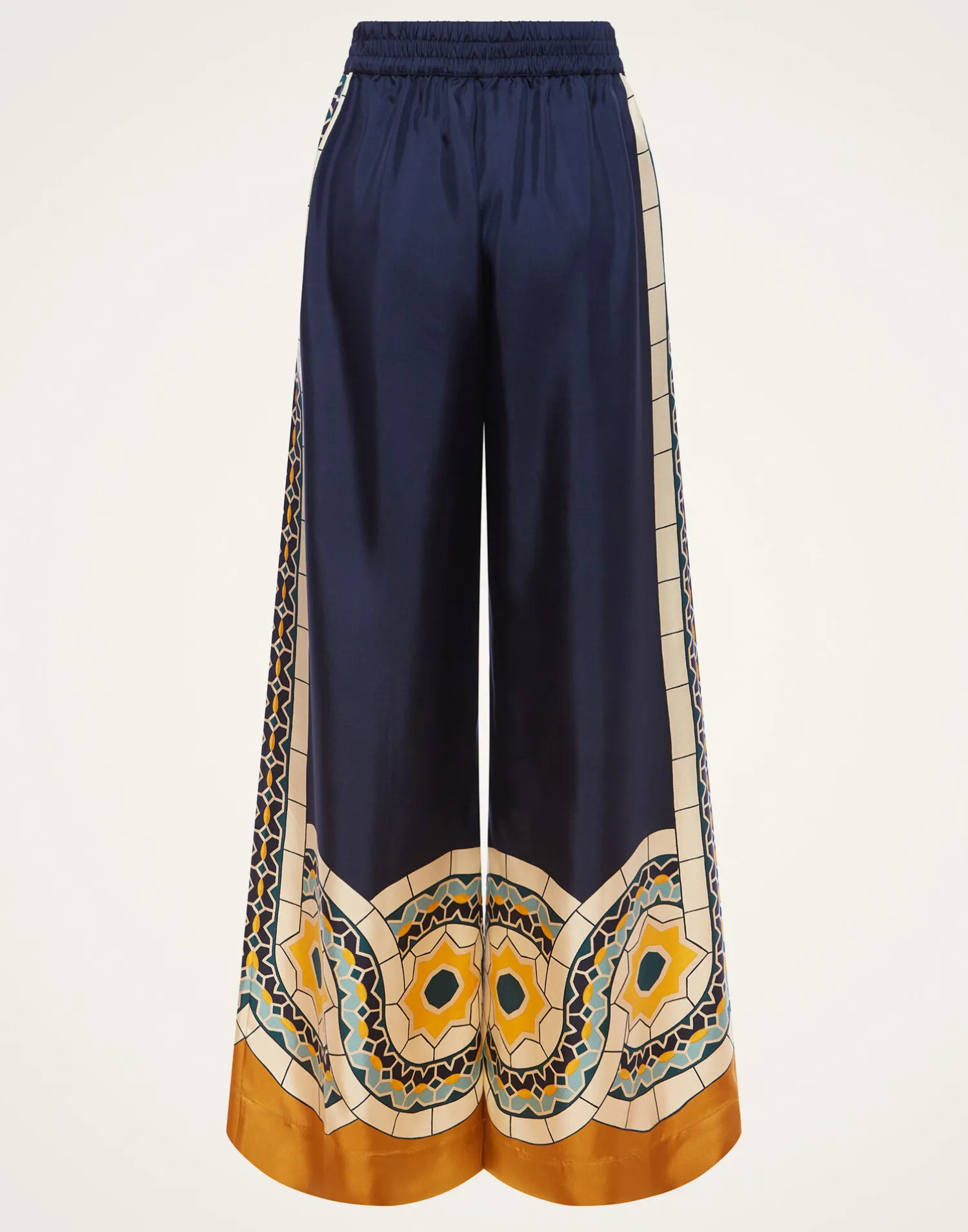 La DoubleJ Pantaloni E Shorts<Palazzo PantsMudejar Placée Blue in Silk Twill