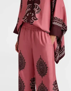 La DoubleJ Party Dressing<Palazzo PantsOltrarno Plac&eacute;e Pink in Silk Twill
