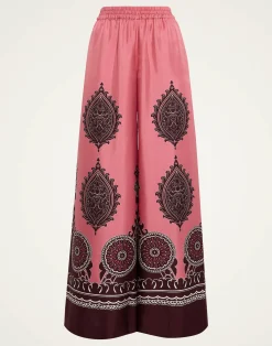 La DoubleJ Pantaloni E Shorts<Palazzo PantsOltrarno Plac&eacute;e Pink in Silk Twill