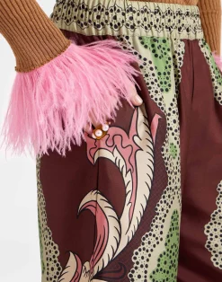 La DoubleJ Party Dressing<Palazzo PantsPortal Plac&eacute;e Brown in Silk Twill