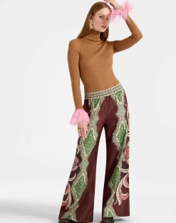 La DoubleJ Pantaloni E Shorts<Palazzo PantsPortal Placée Brown in Silk Twill