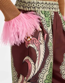 La DoubleJ Pantaloni E Shorts<Palazzo PantsPortal Plac&eacute;e Brown in Silk Twill