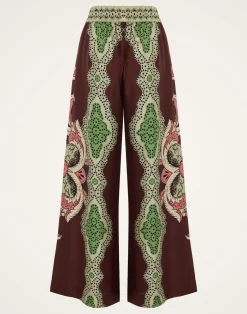 La DoubleJ Pantaloni E Shorts<Palazzo PantsPortal Plac&eacute;e Brown in Silk Twill