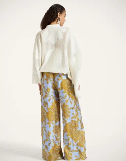 La DoubleJ Pantaloni E Shorts<Palazzo PantsTangle Light Blue in Silk Twill