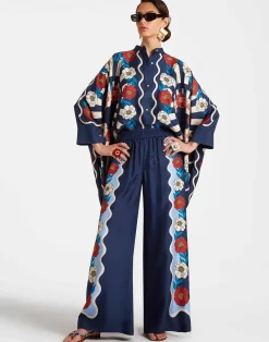La DoubleJ Pantaloni E Shorts<Palazzo PantsWhitsun Placée Blue in Silk Twill