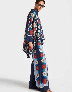 La DoubleJ Pantaloni E Shorts<Palazzo PantsWhitsun Plac&eacute;e Blue in Silk Twill