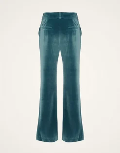 La DoubleJ Pantaloni E Shorts<24/7 PantsLight Blue in Velvet With Feathers