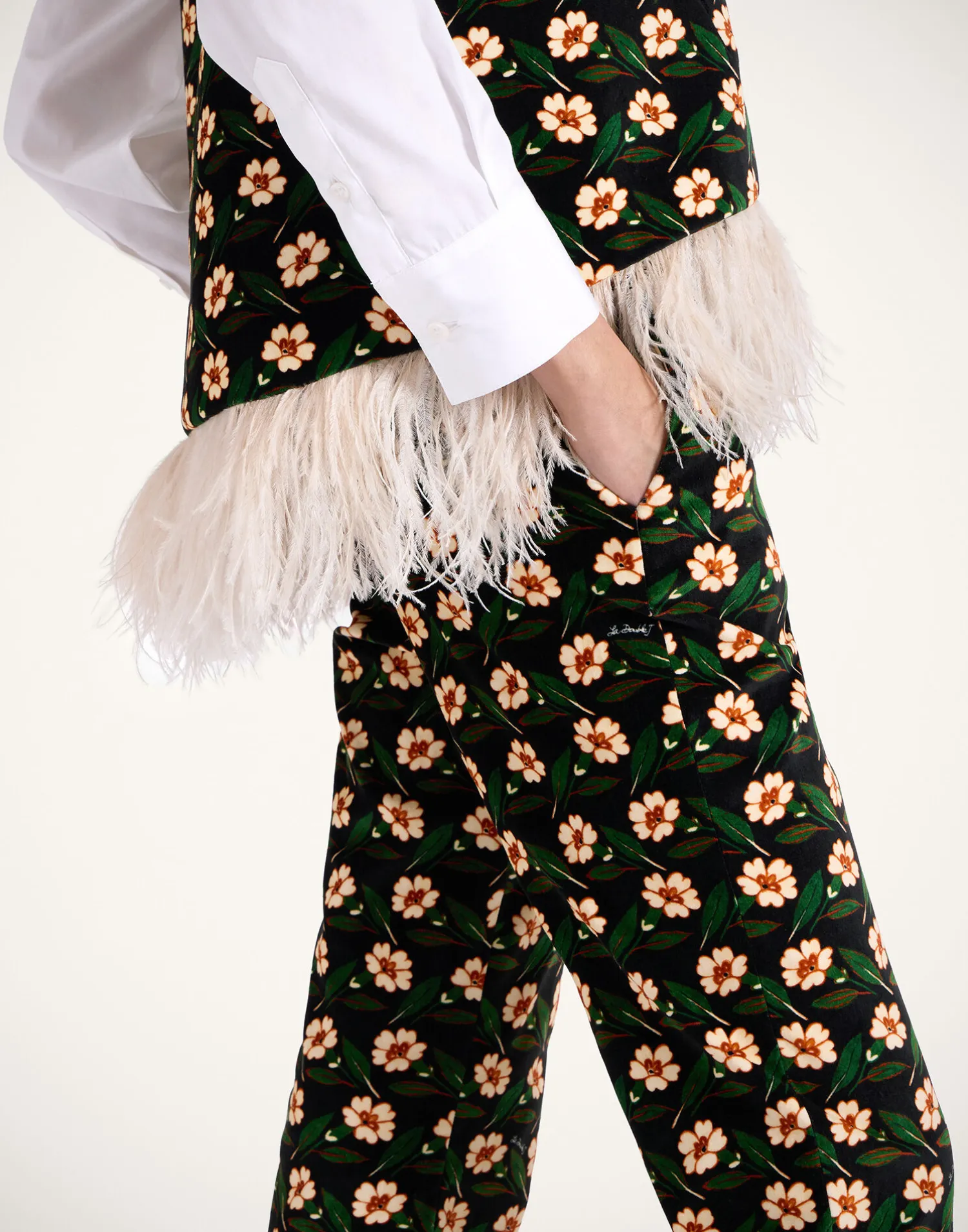 La DoubleJ Pantaloni E Shorts<24/7 PantsMayfair Black in Cotton Velvet