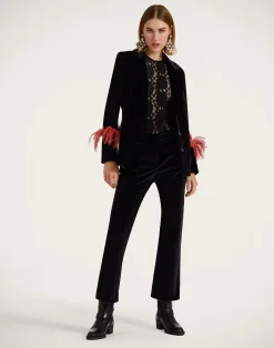 La DoubleJ Pantaloni E Shorts<24/7 PantsSolid Black in Cotton Velvet