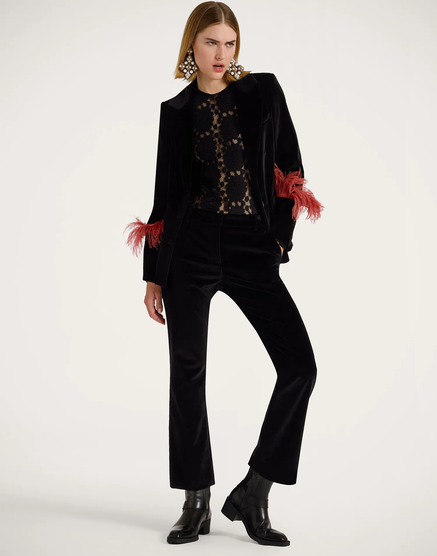 La DoubleJ Pantaloni E Shorts<24/7 PantsSolid Black in Cotton Velvet