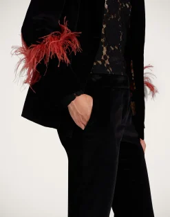 La DoubleJ Pantaloni E Shorts<24/7 PantsSolid Black in Cotton Velvet