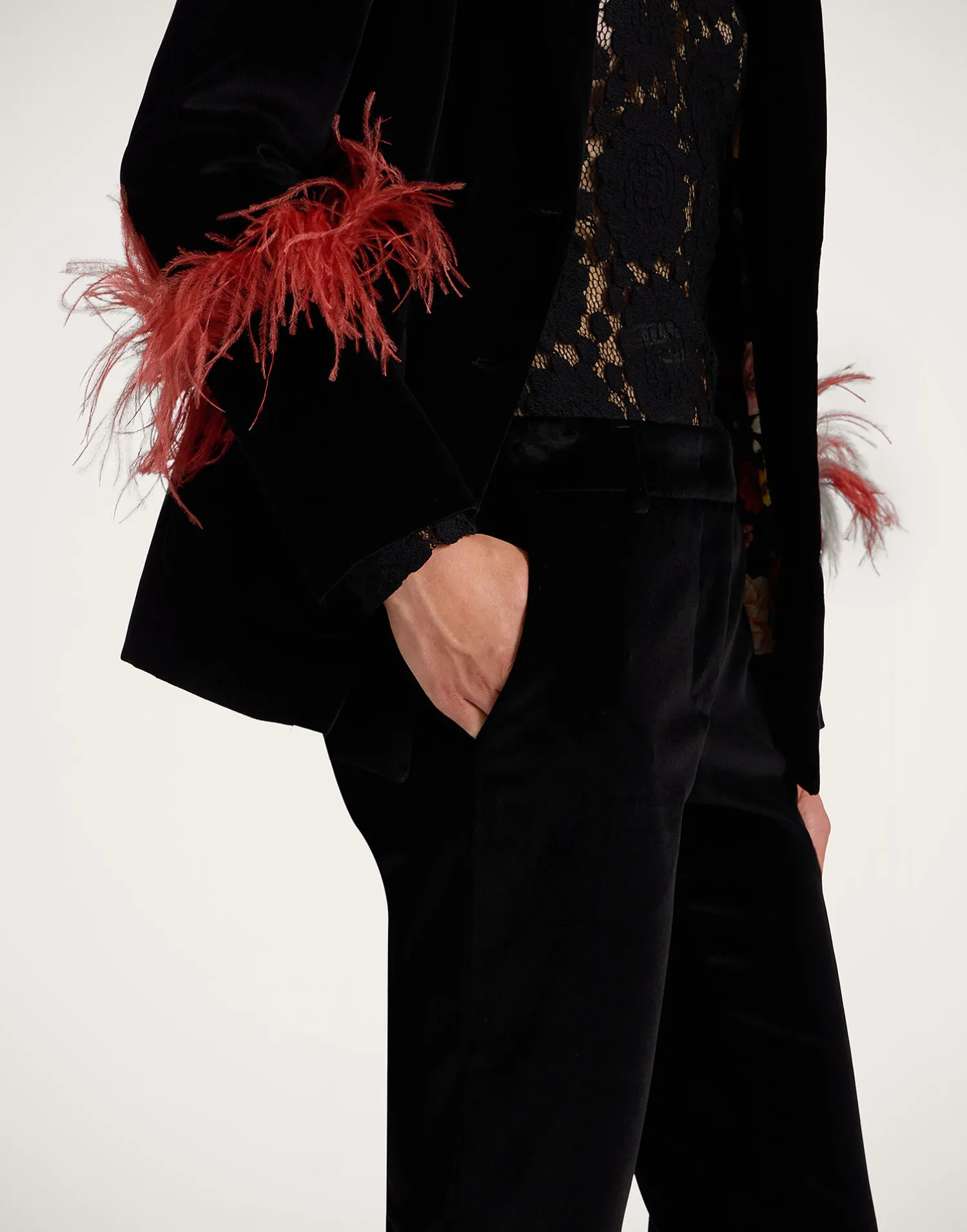 La DoubleJ Pantaloni E Shorts<24/7 PantsSolid Black in Cotton Velvet