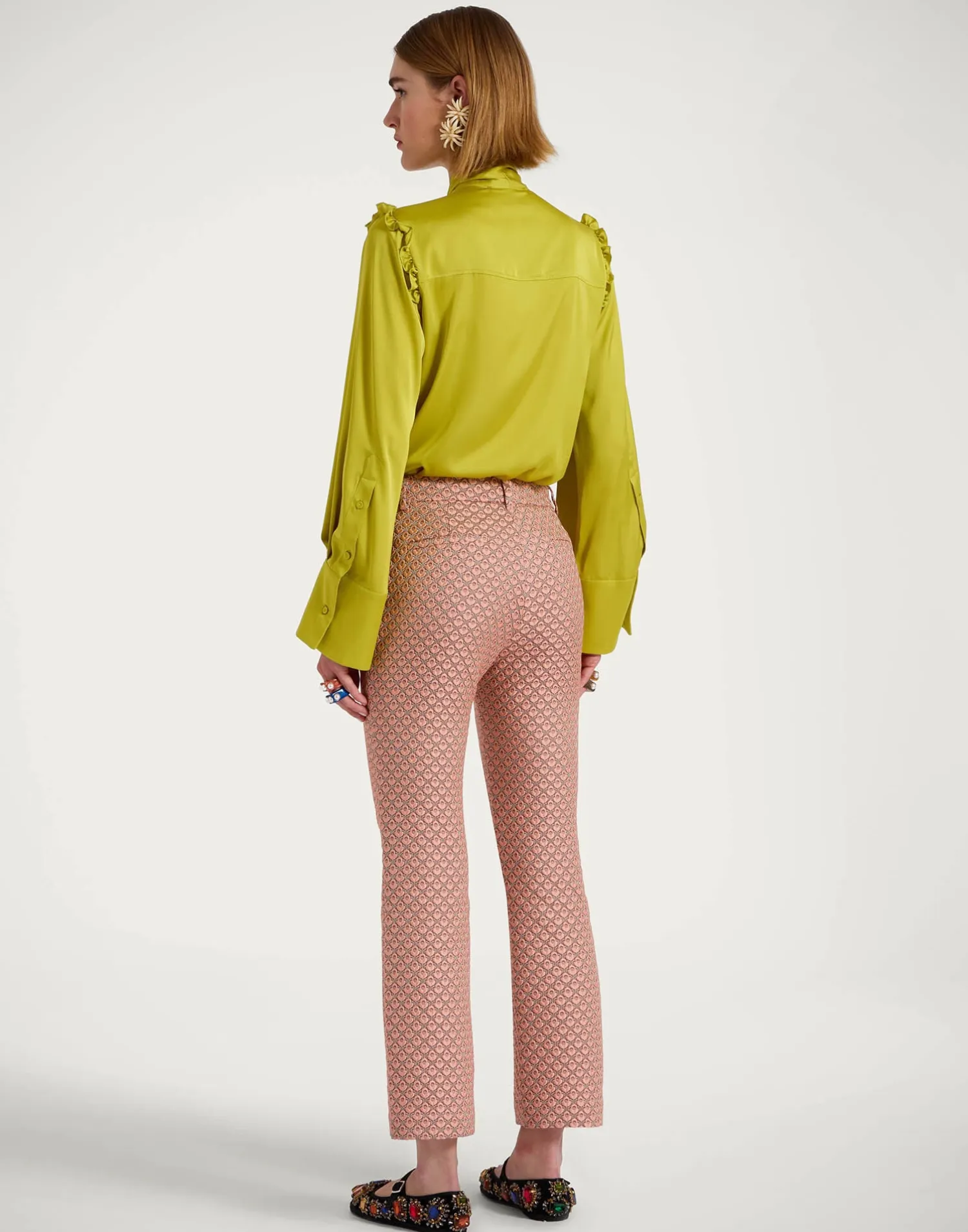 La DoubleJ Party Dressing<24/7 PantsTulip Pale Pink in Jacquard