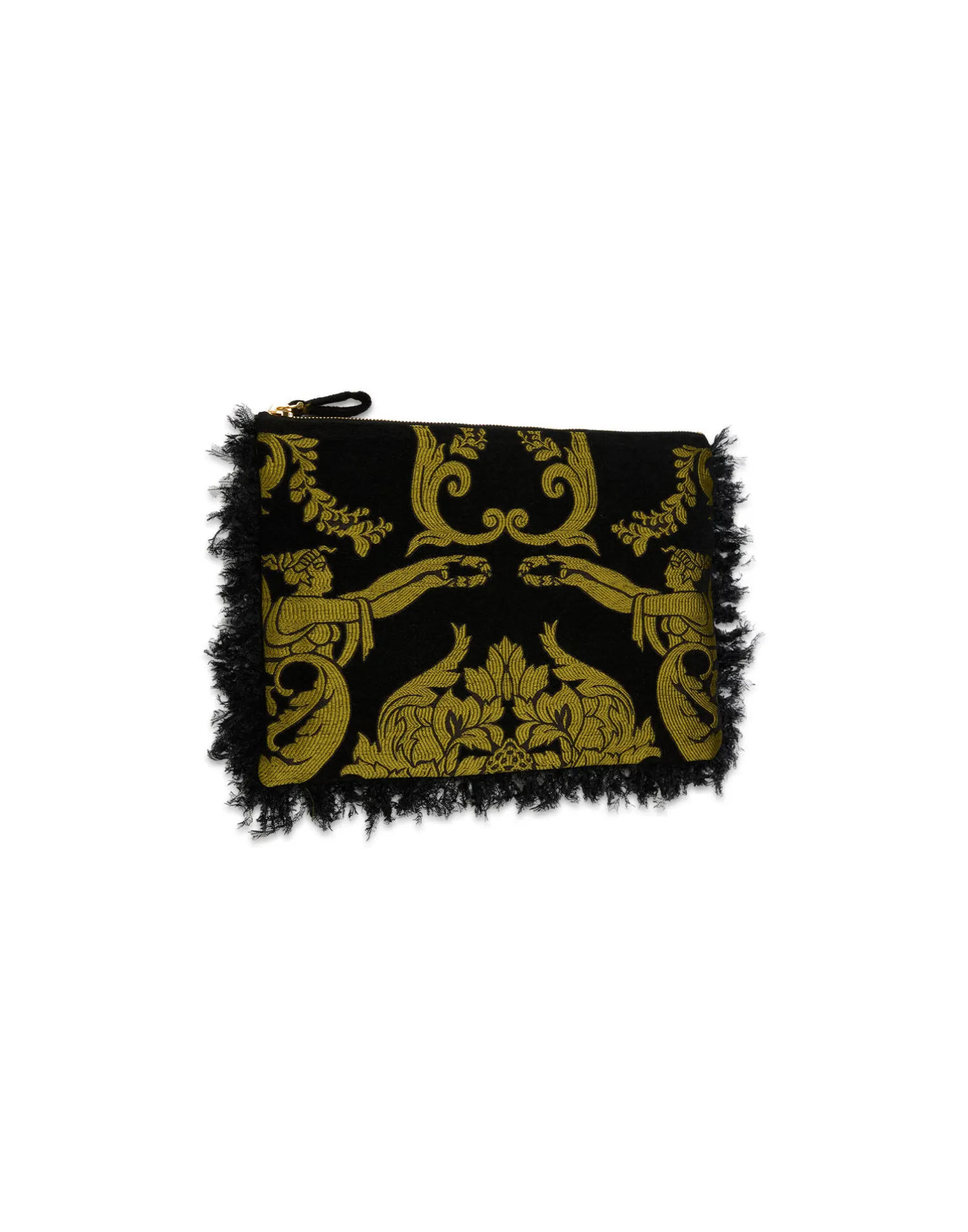 La DoubleJ Accessories|Borse E Pochettes<Party PochetteCherubs Black in Jacquard With Feathers
