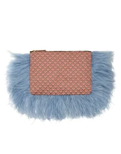 La DoubleJ Borse E Pochettes|Accessories<Party PochetteTulip Pale Pink in Jacquard With Feathers