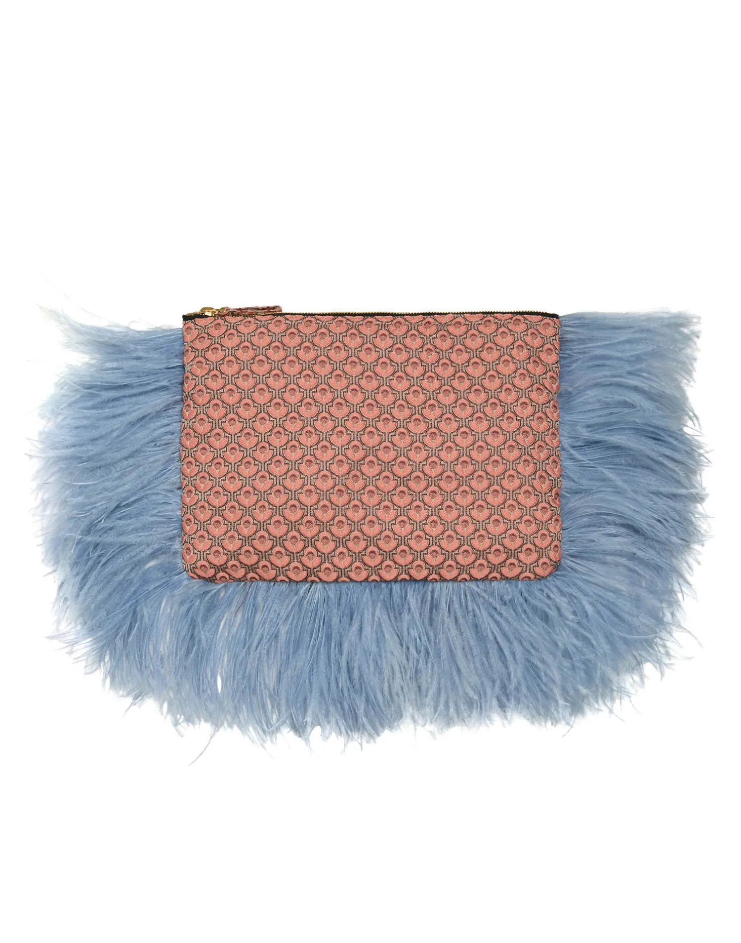 La DoubleJ Borse E Pochettes|Accessories<Party PochetteTulip Pale Pink in Jacquard With Feathers
