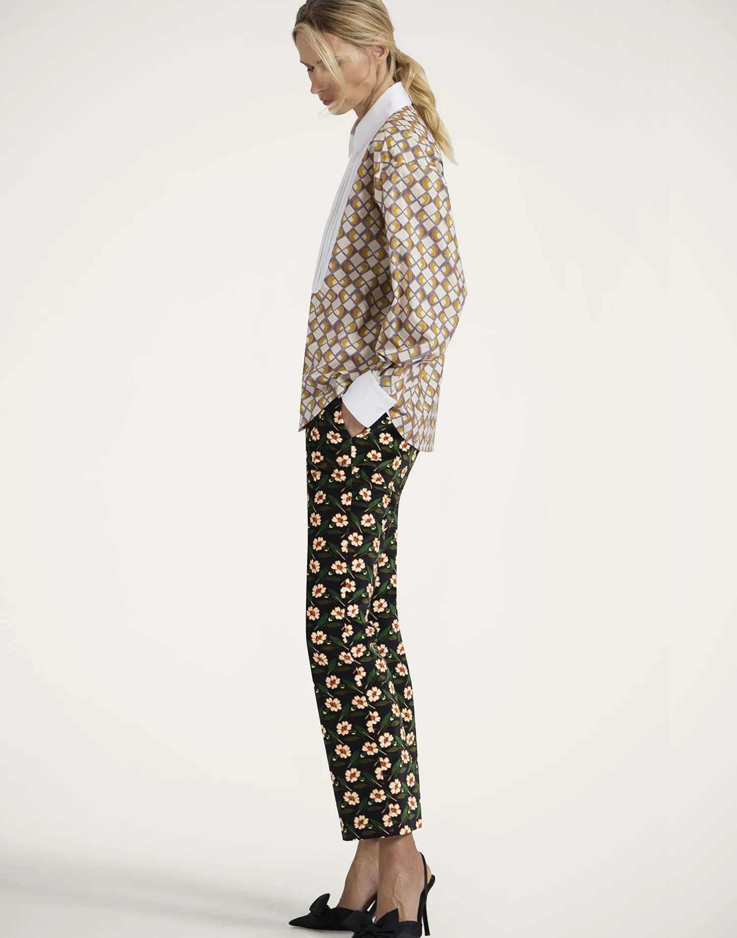 La DoubleJ Camicie E Top<Peggy ShirtHalf-Light Micro Cream in Poplin Cotton