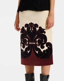 La DoubleJ Party Dressing<Pencil SkirtCorsini Plac&eacute;e Cream in Cotton Velvet