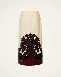 La DoubleJ Party Dressing<Pencil SkirtCorsini Plac&eacute;e Cream in Cotton Velvet