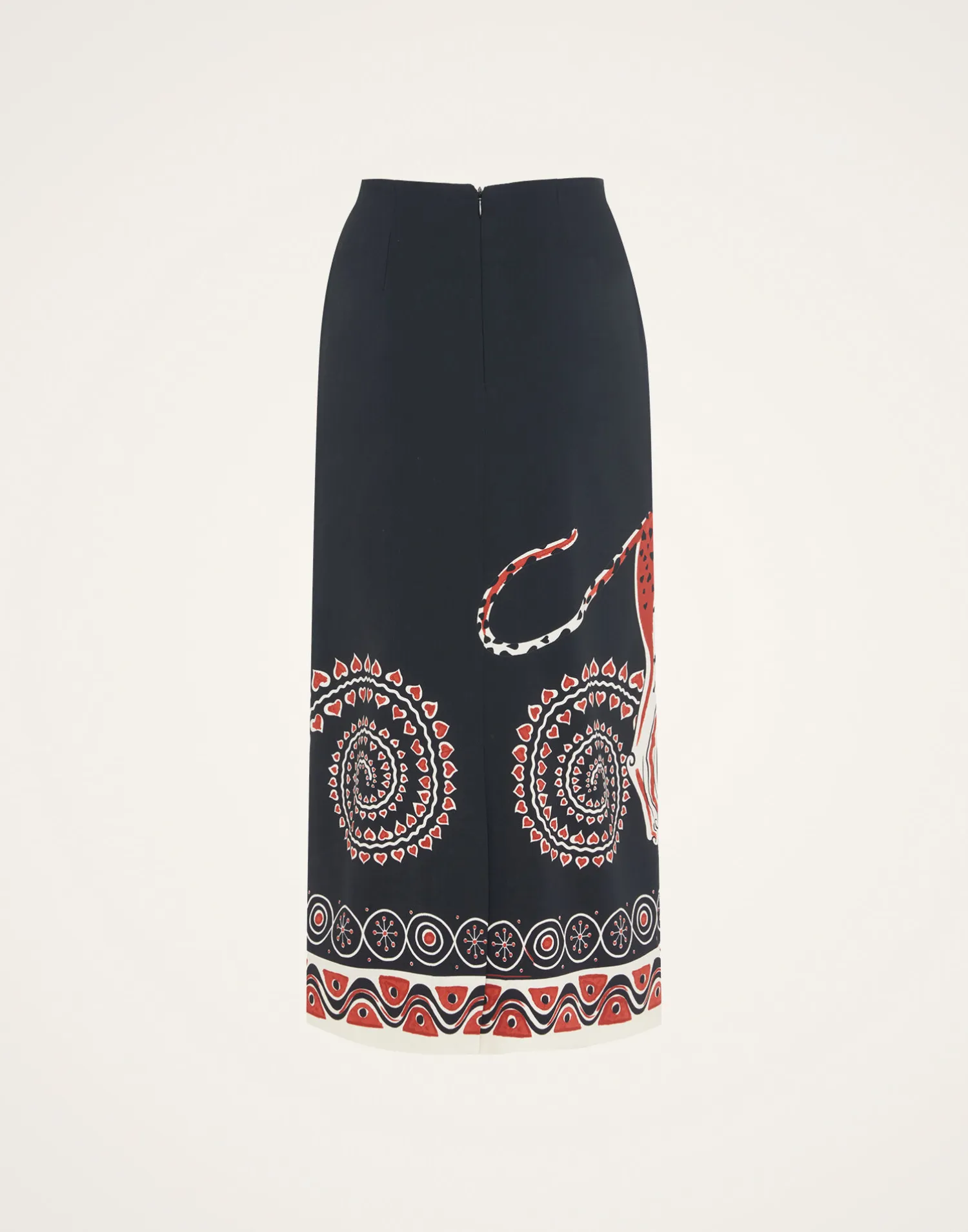 La DoubleJ Gonne<Pencil SkirtGattopardo Placée Black in Envers Satin