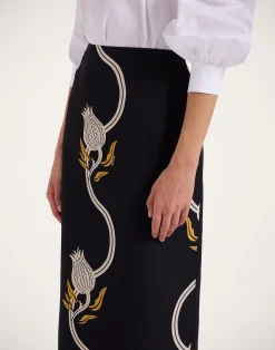 La DoubleJ Gonne<Pencil SkirtMelograno Black & White in Cady Wool