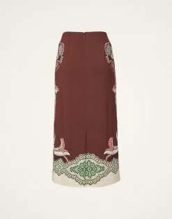 La DoubleJ Party Dressing<Pencil SkirtPortal Plac&eacute;e Brown in Envers Satin