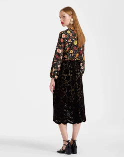 La DoubleJ Gonne<Pencil SkirtVaudeville Brown in Cotton Lace