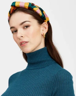 La DoubleJ Accessori Per Capelli|Accessories<Pinup HeadbandArcturus Blue Petrol in Velvet Devoré