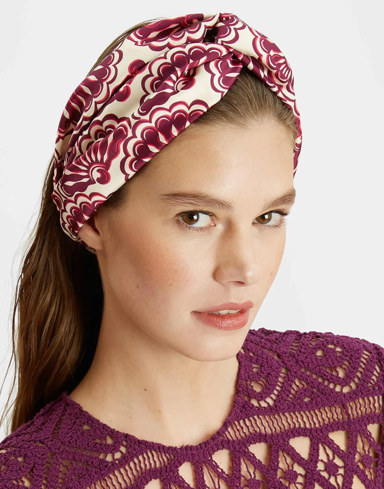 La DoubleJ Accessori Per Capelli|Accessories<Pinup HeadbandFans Purple in Twill