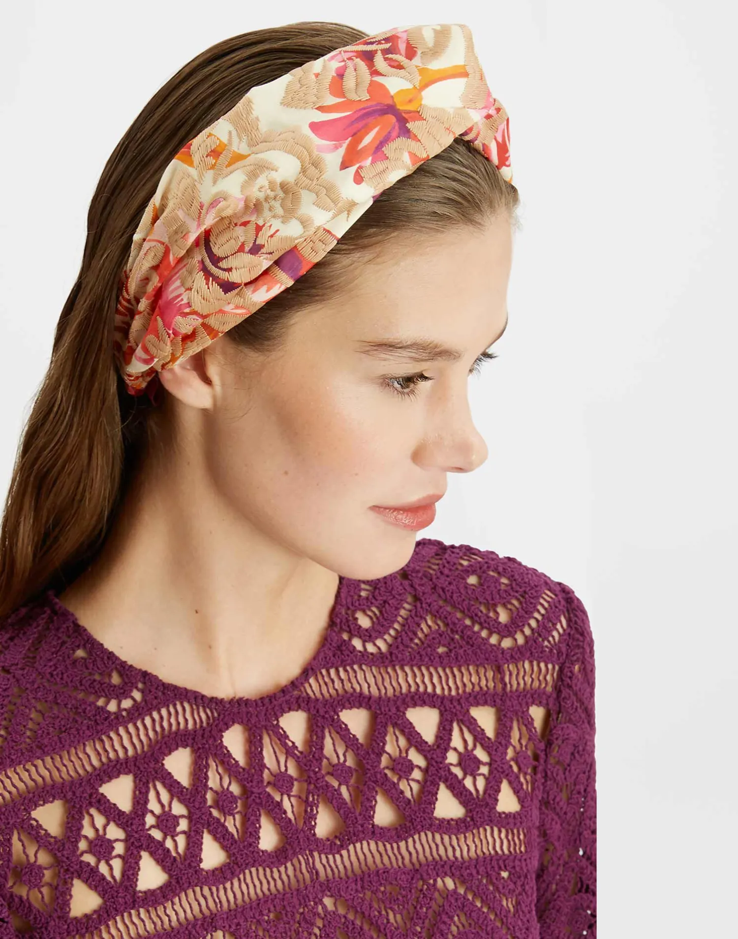 La DoubleJ Accessori Per Capelli|Accessories<Pinup HeadbandHottie Cream in Embroidered Organza