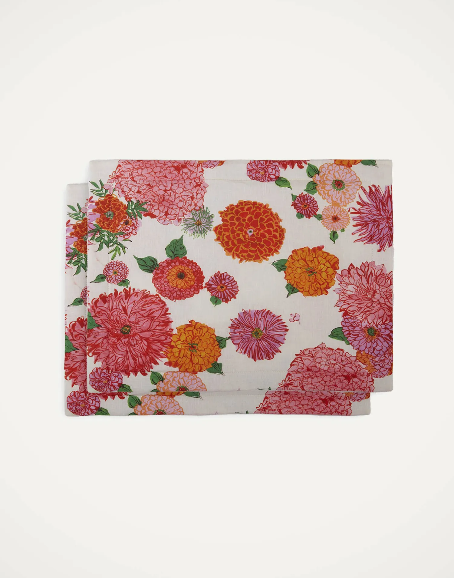 La DoubleJ Runner E Tovagliette|Tessili<Placemat Set Of 2Bright Blooms in Linen