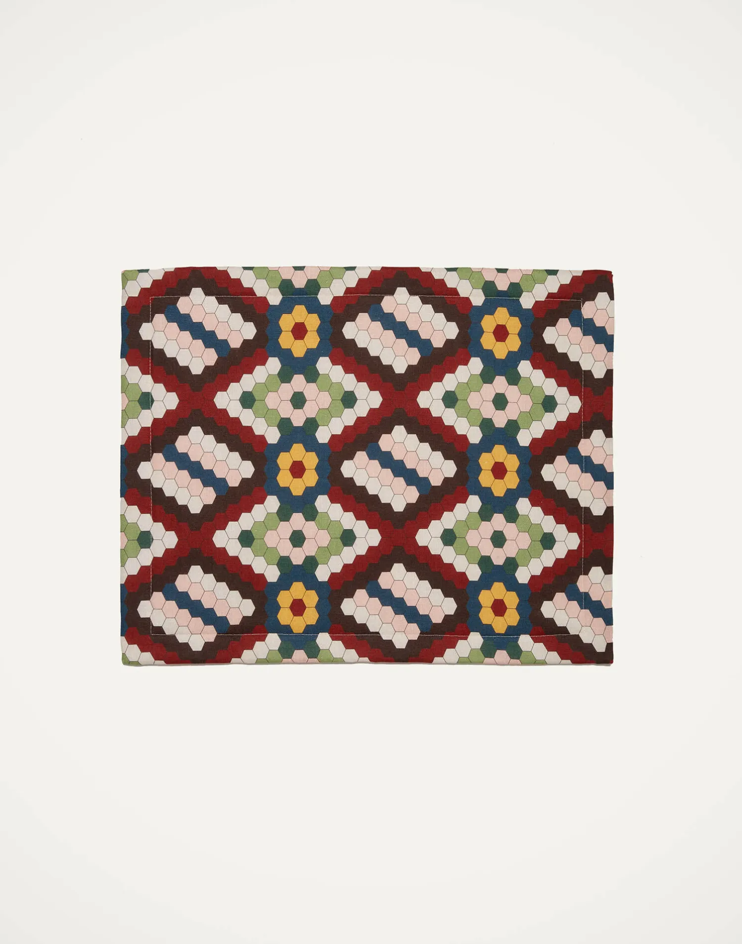 La DoubleJ Runner E Tovagliette|Tessili<Placemat Set Of 2Honeycomb Tiles in Linen