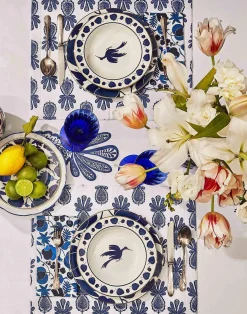La DoubleJ Runner E Tovagliette|Tessili<Placemat Set Of 2Pineapple Blu in Linen