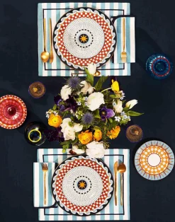 La DoubleJ Runner E Tovagliette|Tessili<Placemat Set Of 2Riviera Sky Blue in Linen