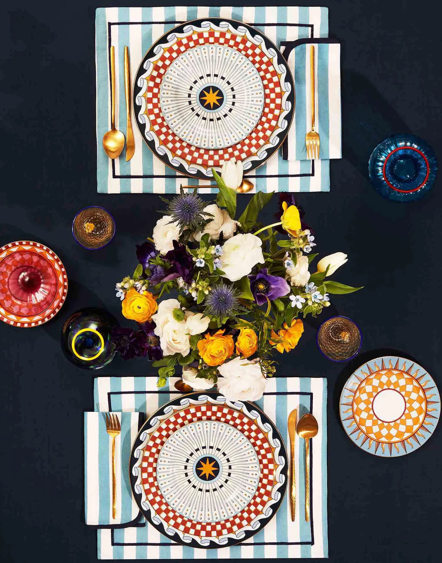 La DoubleJ Runner E Tovagliette|Tessili<Placemat Set Of 2Riviera Sky Blue in Linen