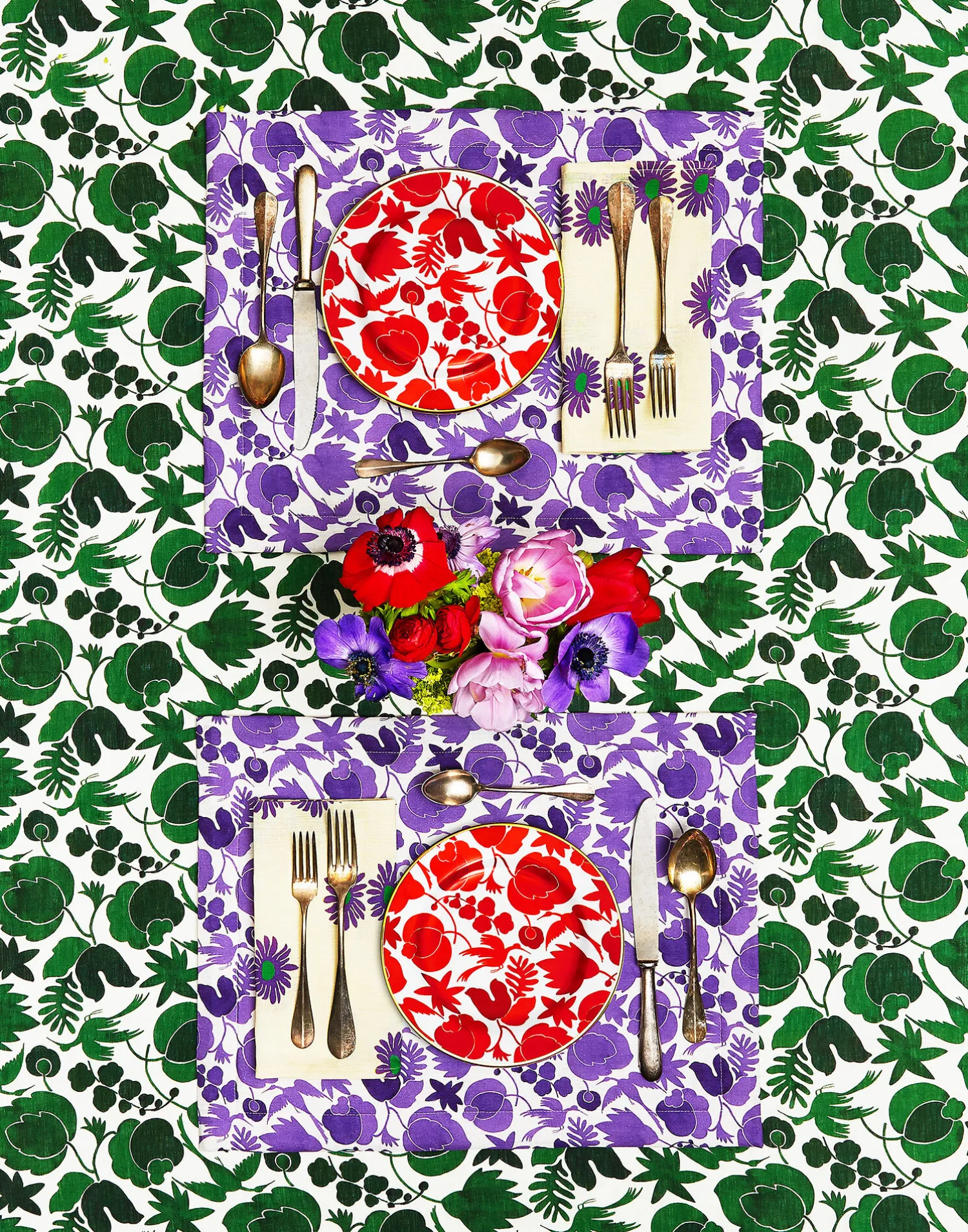 La DoubleJ Runner E Tovagliette|Tessili<Placemat Set Of 2Wildbird Viola Small in Linen