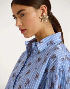 La DoubleJ Camicie E Top<Poet ShirtGryphos Light Blue in Cotton Poplin