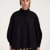 La DoubleJ Camicie E Top<Poet ShirtSolid Black in Cotton Poplin