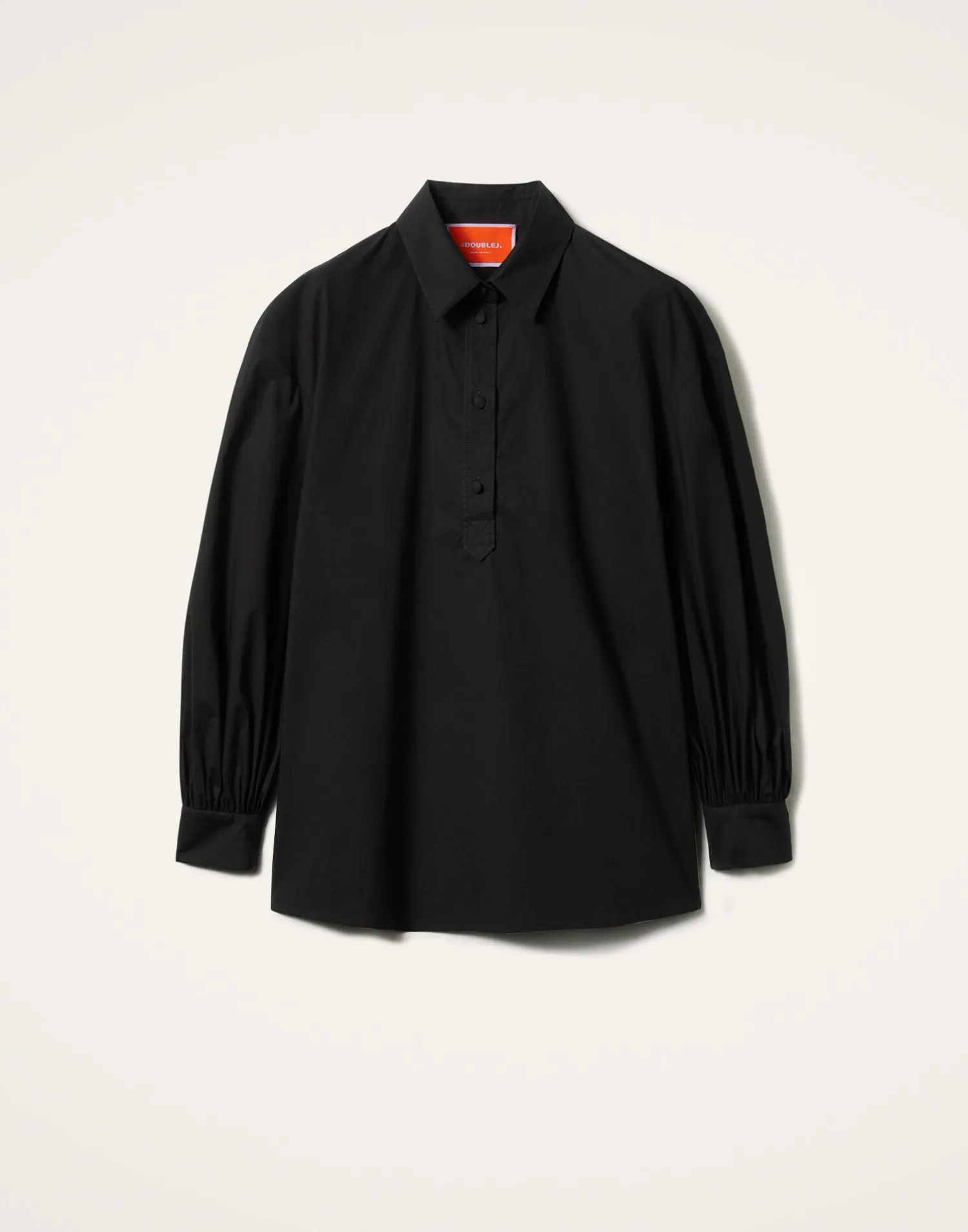 La DoubleJ Camicie E Top<Poet ShirtSolid Black in Cotton Poplin