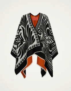 La DoubleJ Capispalla<PonchoMix Tiles Black in Wool