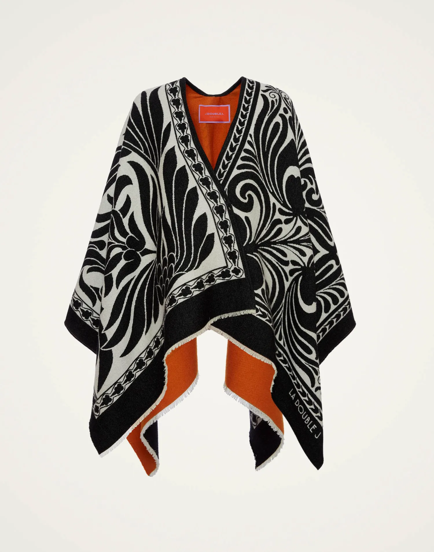 La DoubleJ Capispalla<PonchoMix Tiles Black in Wool