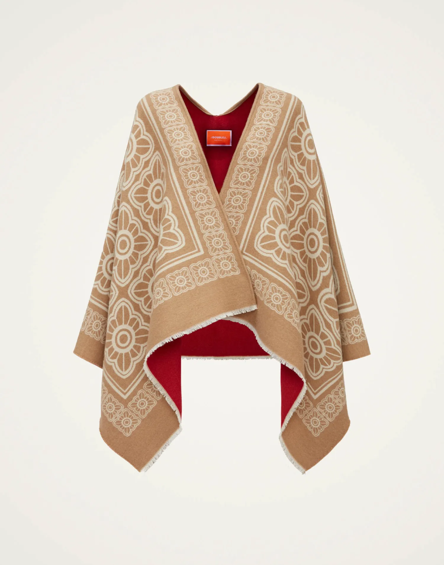 La DoubleJ Capispalla<PonchoMix Tiles Camel in Wool