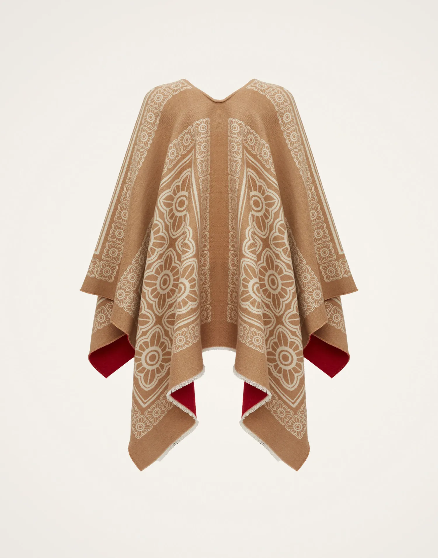 La DoubleJ Capispalla<PonchoMix Tiles Camel in Wool
