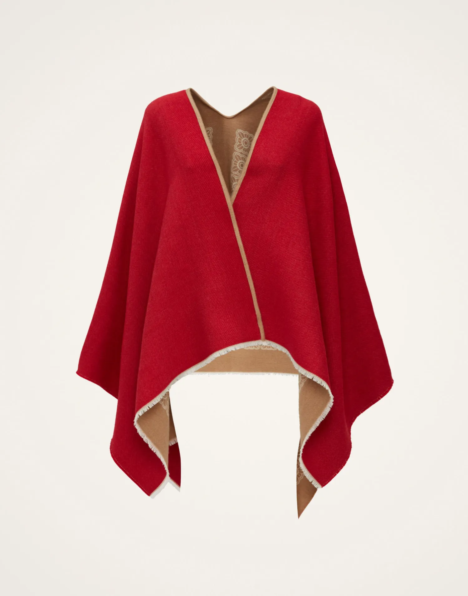 La DoubleJ Capispalla<PonchoMix Tiles Camel in Wool