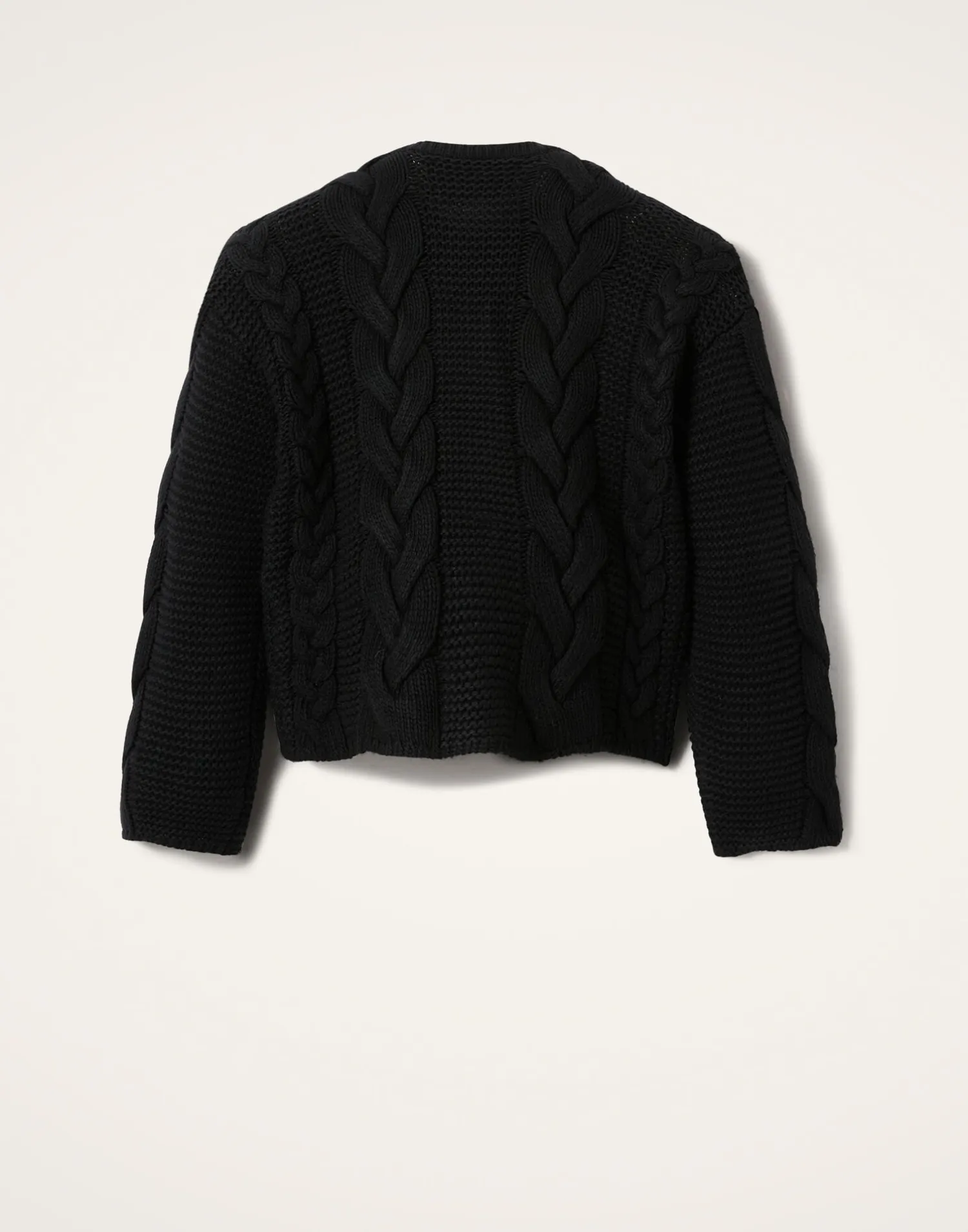 La DoubleJ Party Dressing<Portrait CardiganSolid Black in Chunky Wool
